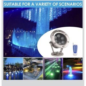12N31/ Underwater LED Lights, 18W RGB Color Changing Spotlights, IP68 Waterproof